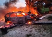 Sebuah Mobil di Morut Meledak Usai Tabrak Toko Sembako