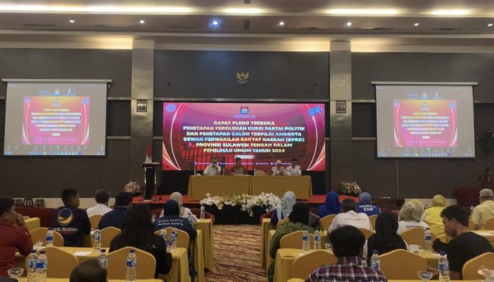 KPU Sulteng Gelar Rapat Pleno Penetapan Perolehan Kursi Parpol dan Calon Terpilih DPRD