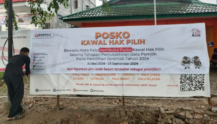 Bawaslu Palu Buka 9 Posko Kawal Hak Pilih Selama Tahapan Pemutakhiran Data Pemilih, Masyarakat Diminta Melapor Jika Ada Pelanggaran
