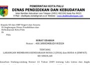 Disdikbud Kota Palu Keluarkan Surat Edaran Larangan Siswa Bawa Kendaraan ke Sekolah