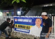 Relawan BASOKA Gencar Sosialisasi dan Pasang Alat Peraga Ahmad Ali di Kota Palu