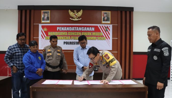 Polresta Palu dan Media Teken Kerjasama, Upaya Wujudkan Pilkada Damai
