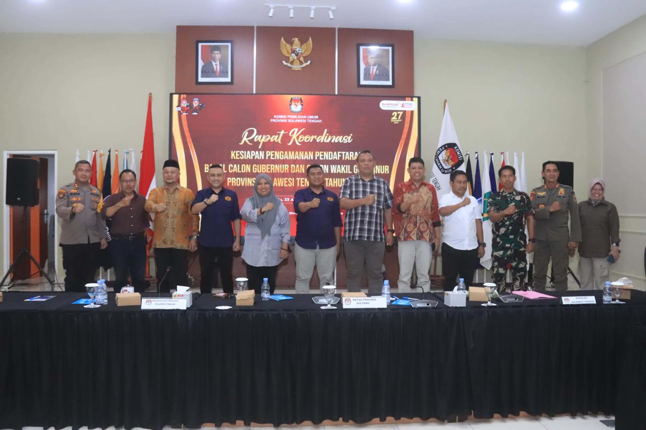 Berikut Jumlah Simpatisan yang Dibolehkan Masuk Dampingi Bakal Calon Gubernur-Wakil Gubernur Mendaftar di KPU Sulteng