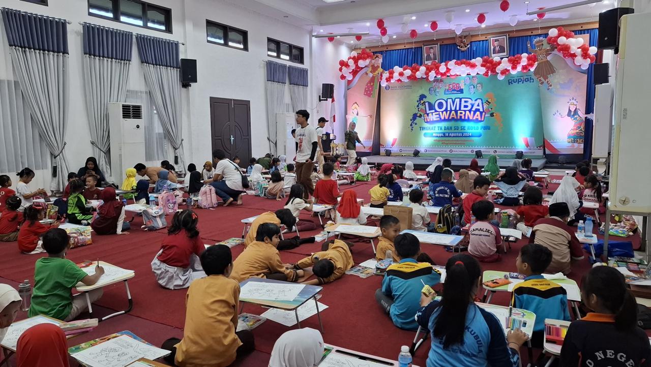 Meriahkan HUT RI ke-79, Bank Indonesia Sulteng Gelar Lomba Mewarnai dan Kenalkan CBP Rupiah pada Anak