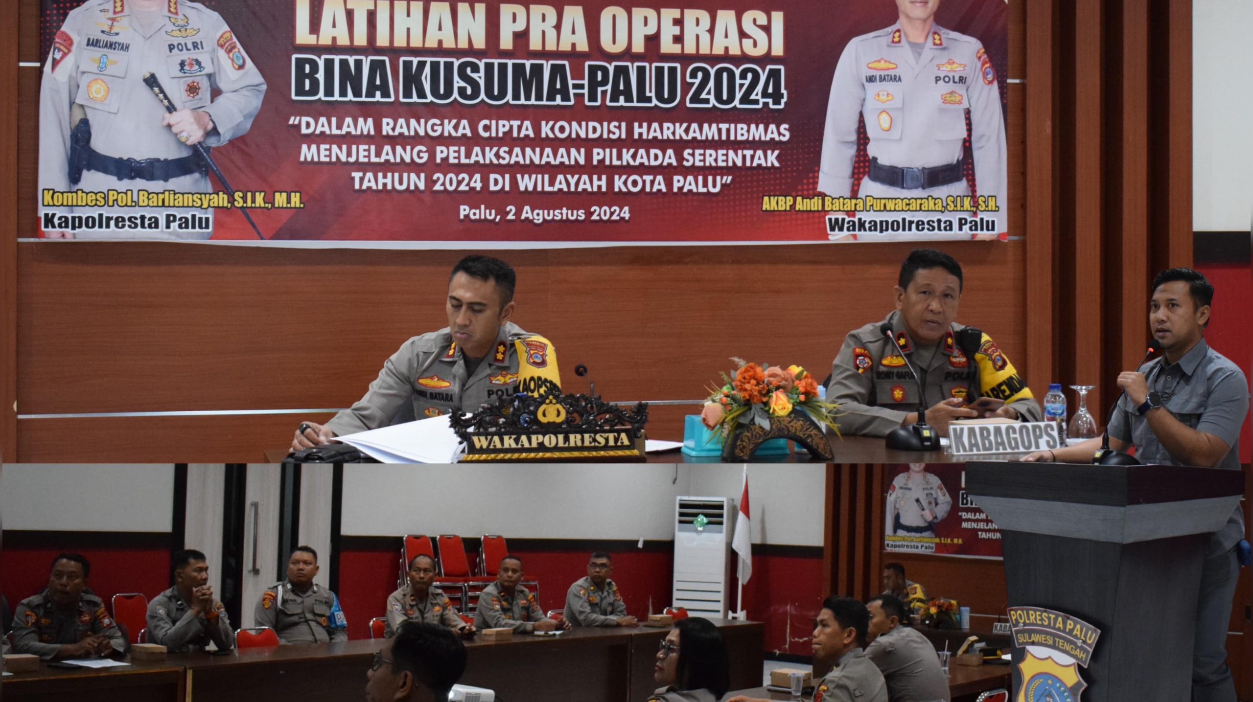 Jelang Pilkada, Polresta Palu Gelar Latihan Pra Operasi Bina Kusuma 2024