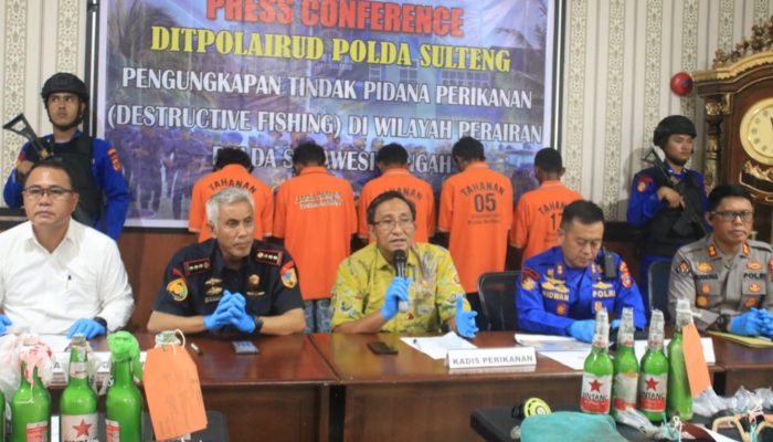 Ditpolairud Polda Sulteng Berhasil Ungkap 3 Kasus Bom Ikan, 5 Pelaku Ditangkap