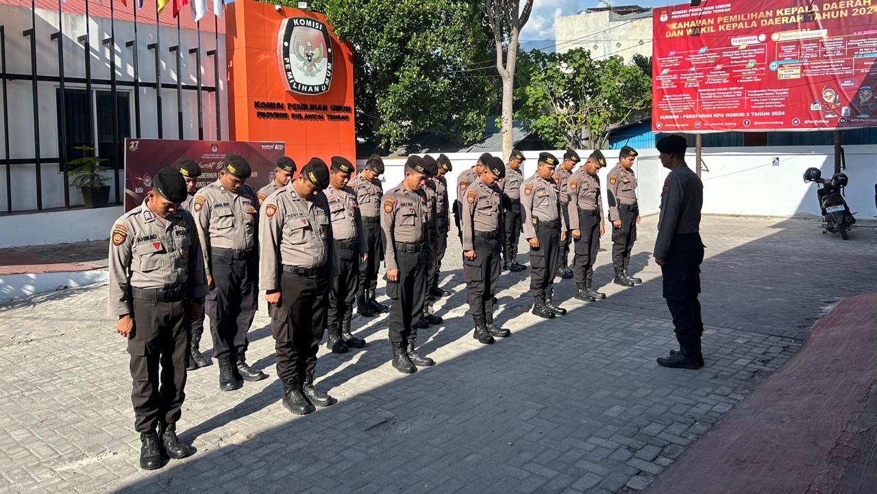 Polda Sulteng Perkuat Pengamanan di KPU dan Baawaslu Jelang Penetapan Paslon Pilkada 2024, Intensifkan Patroli Malam