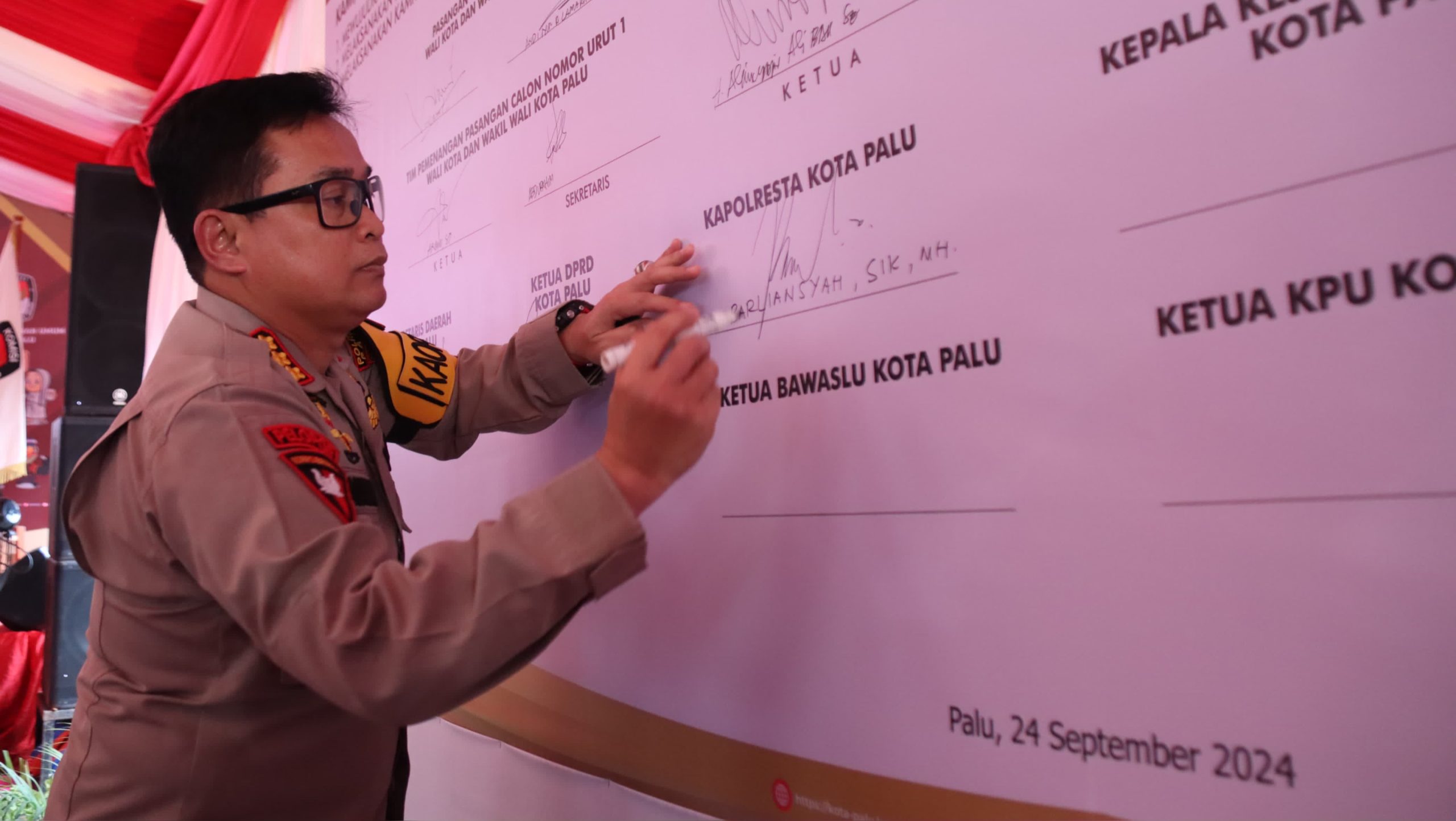 Kombes Pol Barliansyah Hadiri Deklarasi Kampanye Damai KPU Kota Palu Pilkada 2024