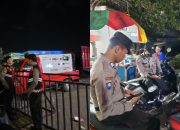 Sejumlah Personel Gabungan Polda Sulteng Kawal Ketat Hiburan Rakyat Anwar Hafid dan Reny Lamadjido di Jembatan Lalove Palu