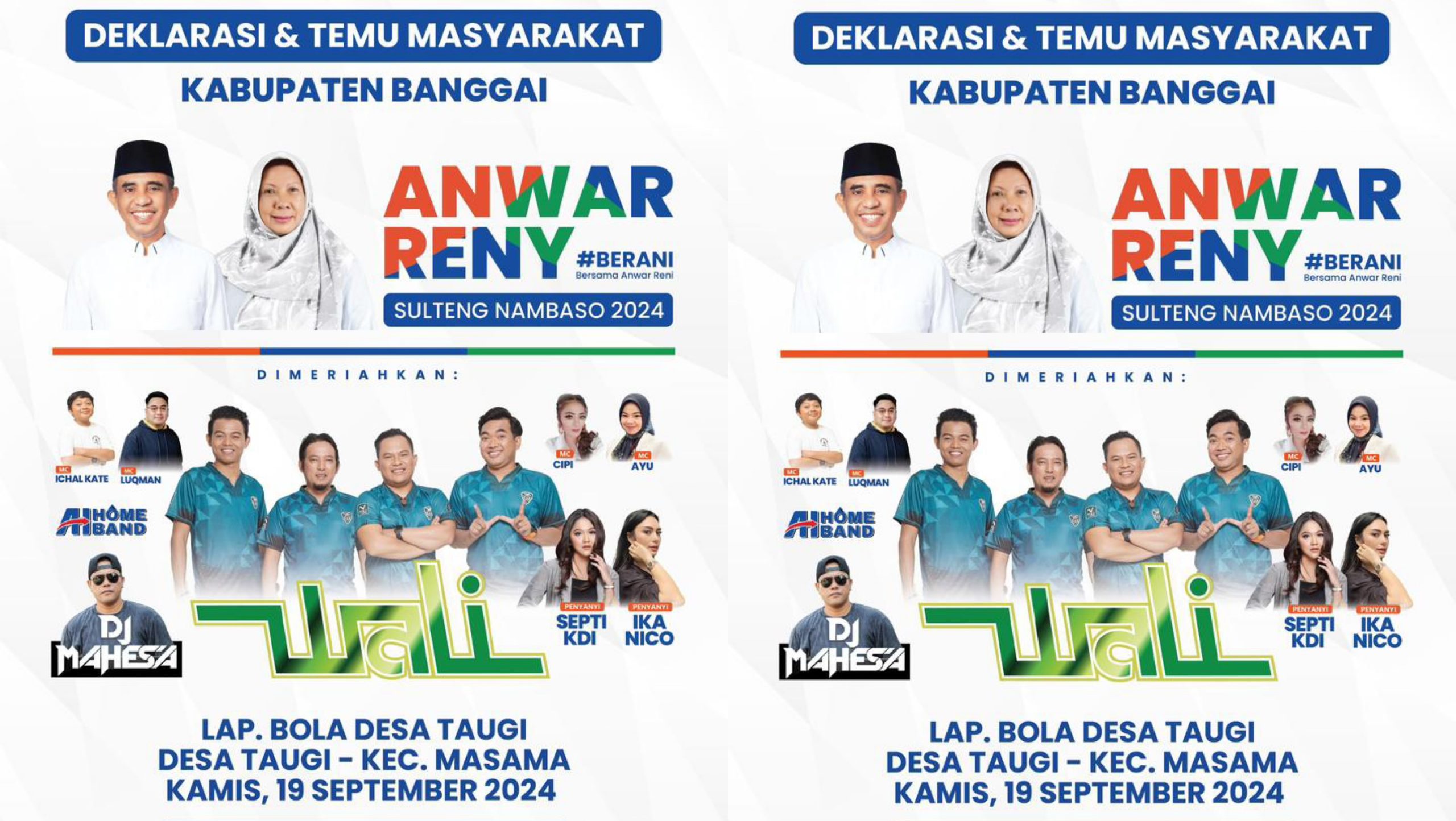 Anwar Hafid dan Reny Lamadjido Deklarasi di Masama Banggai, Bakal Paparkan 9 Program Unggulan