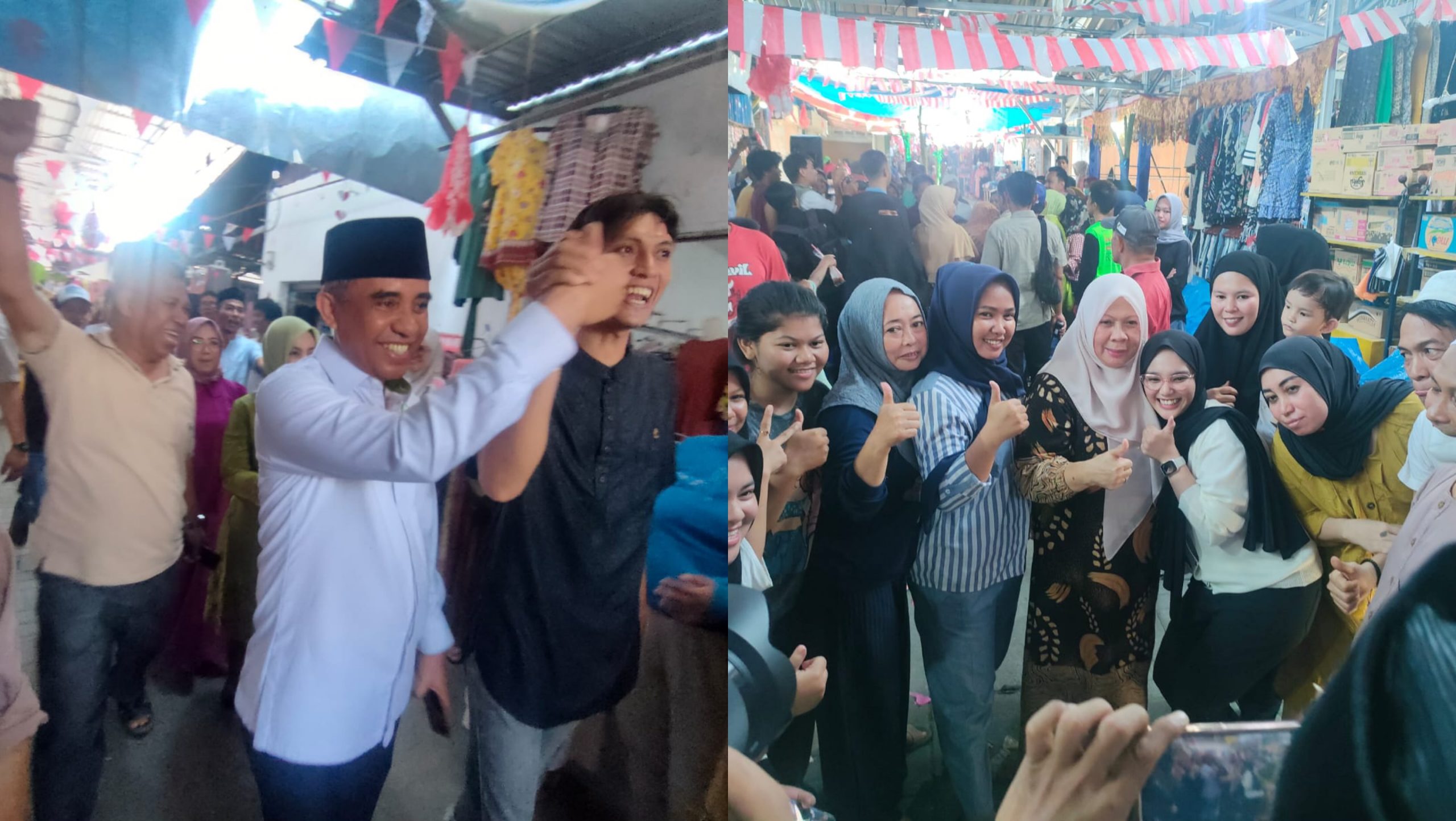 Kunjungan Anwar Hafid dan Reny Lamadjido Hebohkan Pedagang-Pengunjung Pasar Masomba Palu