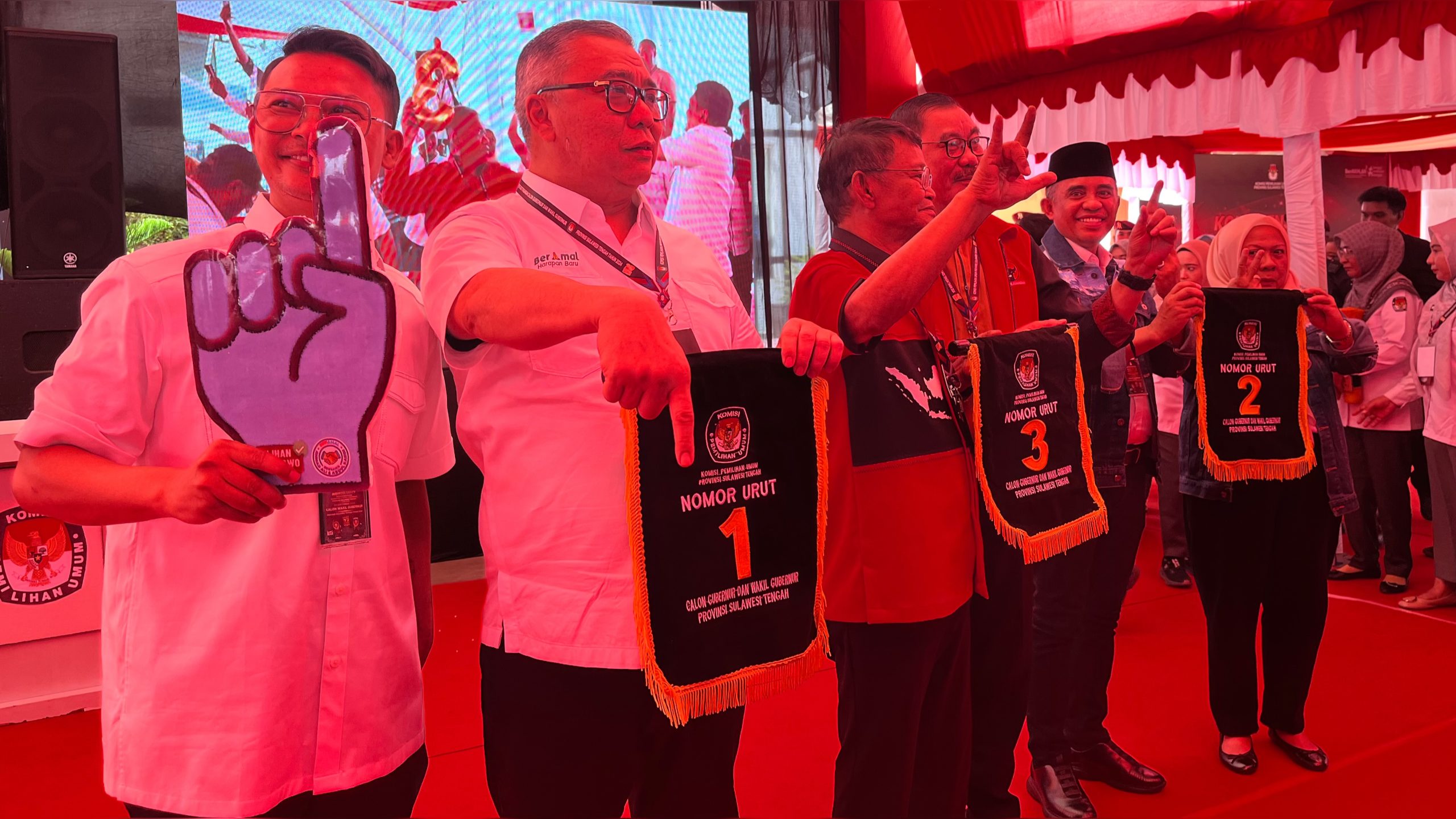 KPU Tetapkan Nomor Urut Paslon Pilkada 2024, Ahmad Ali-Abdul Karim Aljufri 1, Anwar Hafid-Reny Lamadjido 2, Rusdy Mastura-Sulaiman Agusto Hambuako 3