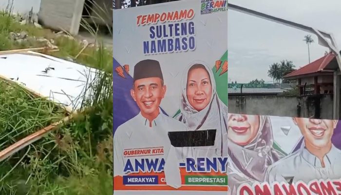 Baliho Anwar Hafid dan Reny Lamadjido Dirusak, Relawan BERANI Duga Ada yang Merasa Terancam