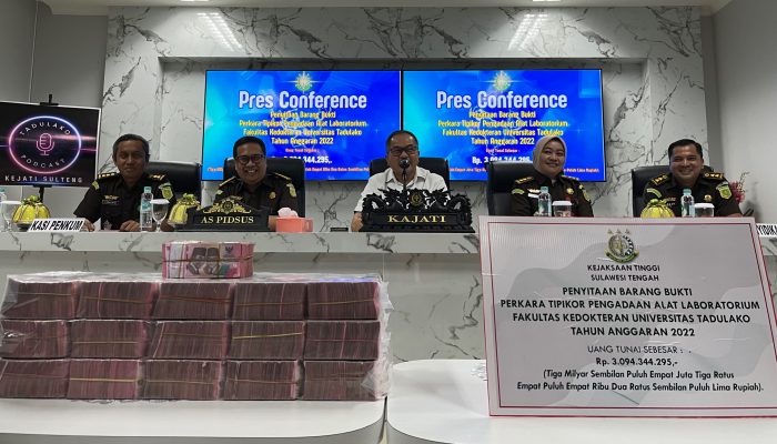 Kejati Sulteng Sita Rp 3,94 Miliar Buntut Dugaan Korupsi Pengadaan Alat Laboratorium Fakultas Kedokteran Untad, Penyidik Sebut Markup Capai 100 Persen