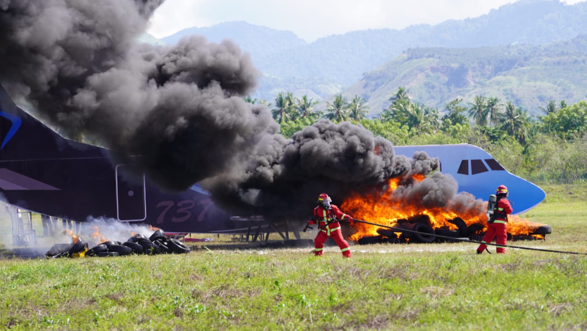 Bandara Mutiara Sis Aljufri Gelar Latihan Penanggulangan Keadaan Darurat Penerbangan