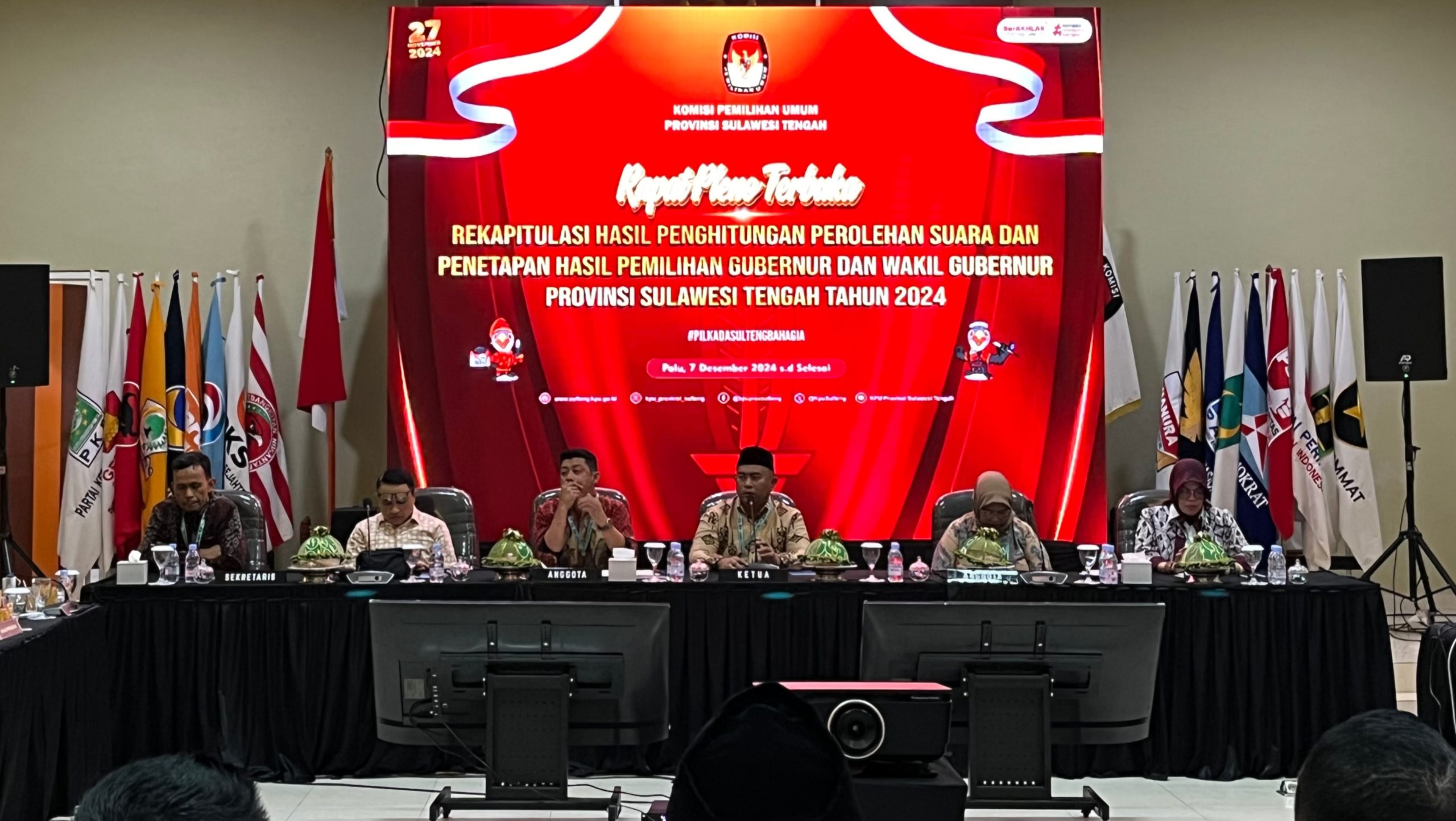 Pleno Rekapitulasi Suara Hasil Pilgub Sulteng, 29.842 Surat Pemberitahuan Memilih Tak Terdistribusi di Parimo