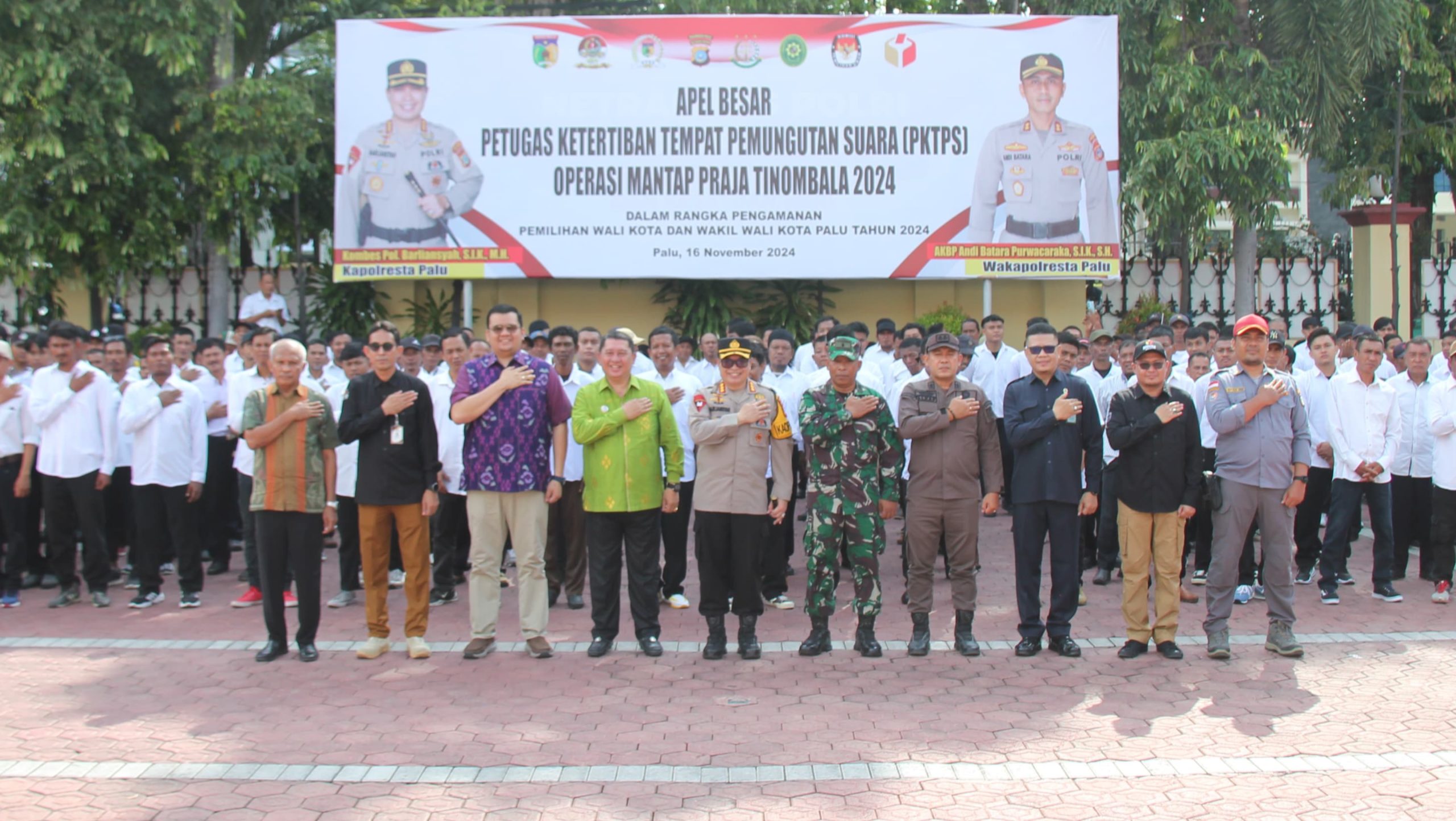 Polresta Palu Gelar Apel Besar PKTPS untuk Amankan Pilkada Serentak 2024