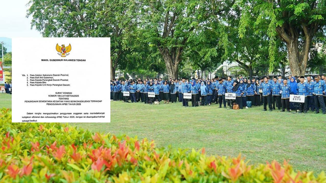 Pemprov Sulteng Keluarkan Surat Edaran Penundaan Perjalanan Dinas Buntut Efisiensi Anggaran