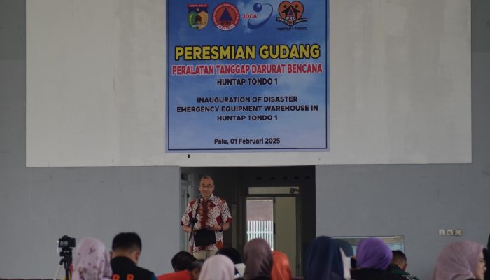 Gudang Peralatan Tanggap Darurat Bencana Bantuan JOCA Diresmikan di Huntap Tondo Palu
