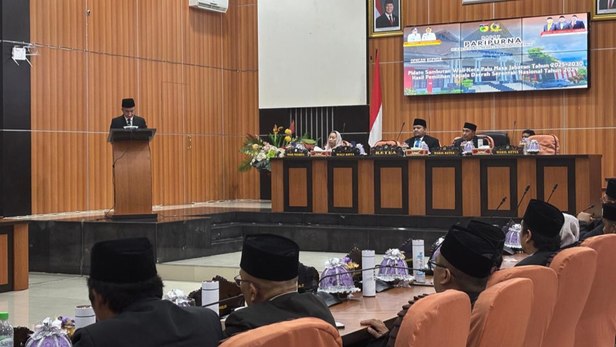 Hadianto Rasyid Sampaikan Pidato Perdana sebagai Wali Kota Palu 2025-2030 di Rapat Paripurna DPRD