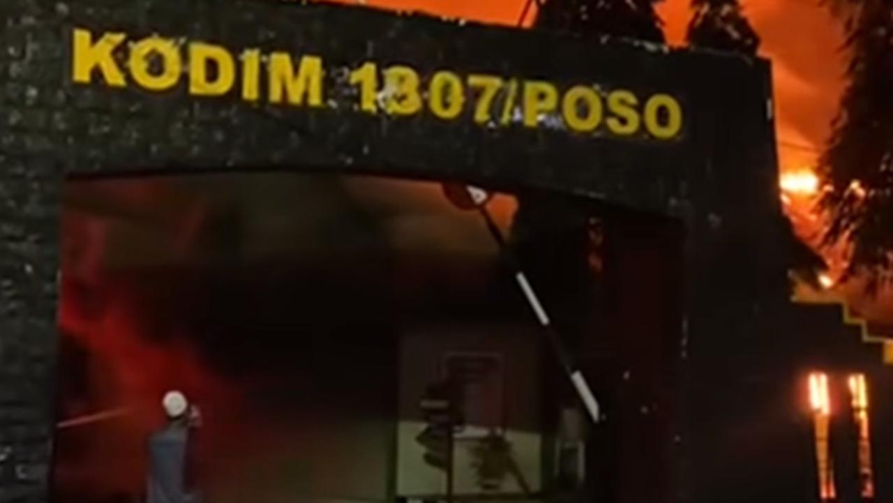 Markas Kodim 1307 Poso Kebakaran, Diduga Akibat Korsleting Listrik