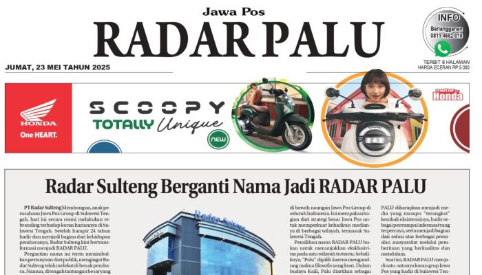 Radar Sulteng Resmi Berubah Nama Jadi Radar Palu