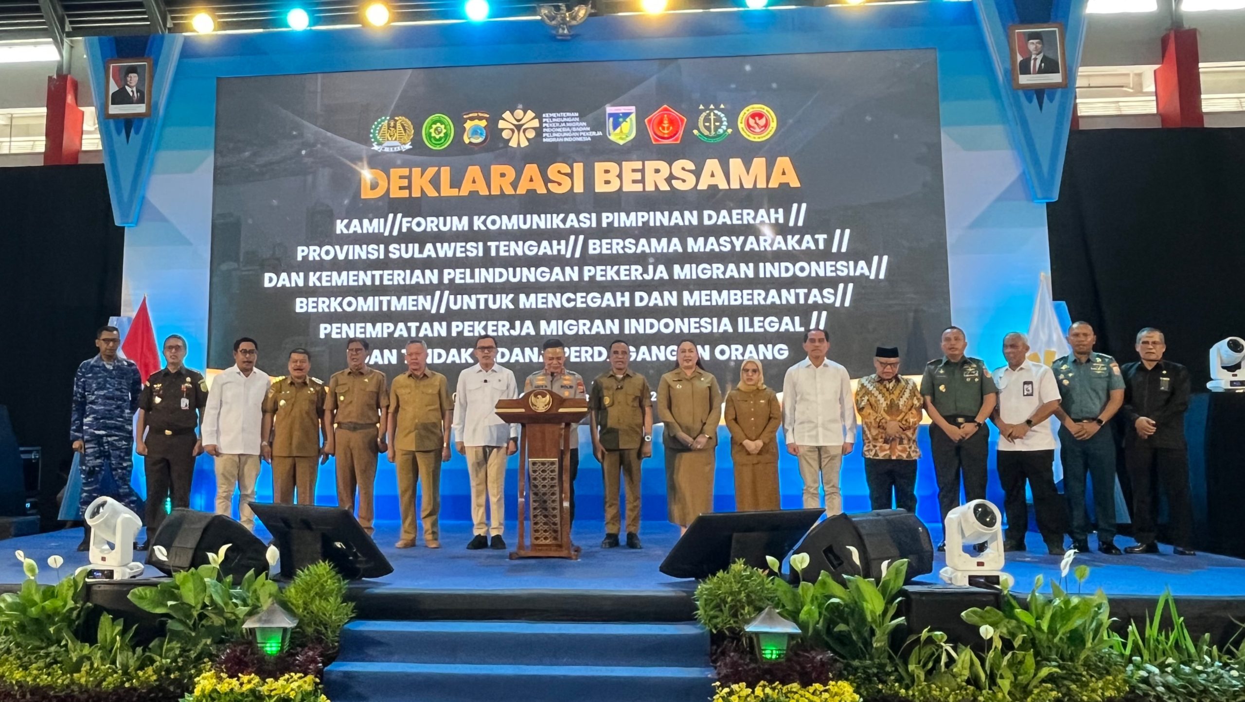 Kementerian P2MI bersama Pemprov Sulteng-Stakeholder Deklarasi Anti TPPO dan PMI Ilegal