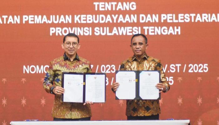 Gubernur Sulteng dan Menteri Kebudayaan RI Teken MoU Pelestarian Budaya