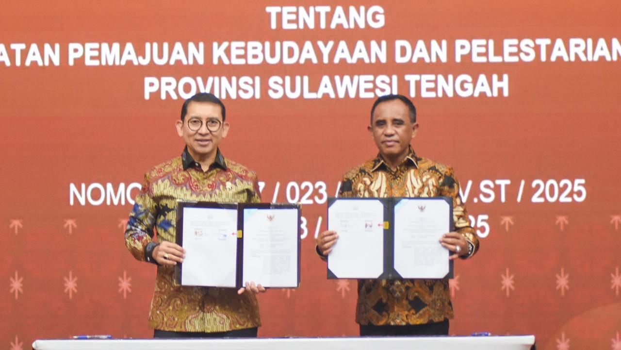 Gubernur Sulteng dan Menteri Kebudayaan RI Teken MoU Pelestarian Budaya