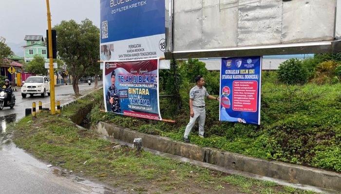 Jasa Raharja Sulteng Pasang Spanduk di Titik Rawan untuk Tekan Angka Kecelakaan Lalu Lintas