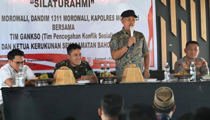Bupati Morowali Bersama Dandim dan Kapolres Gelar Silaturahmi dengan Tim Gankso Bahodopi