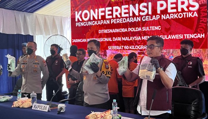 Polda Sulteng Gagalkan Penyeludupan 60kg Sabu Jaringan Internasional, Lima Orang Ditangkap
