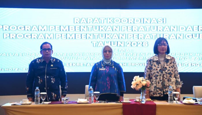 Pemprov Sulteng Gelar Rakor Propemperda dan Propempergub 2026, Sekda Novalina Tekankan Pentingnya Regulasi Berkualitas-Tepat Waktu