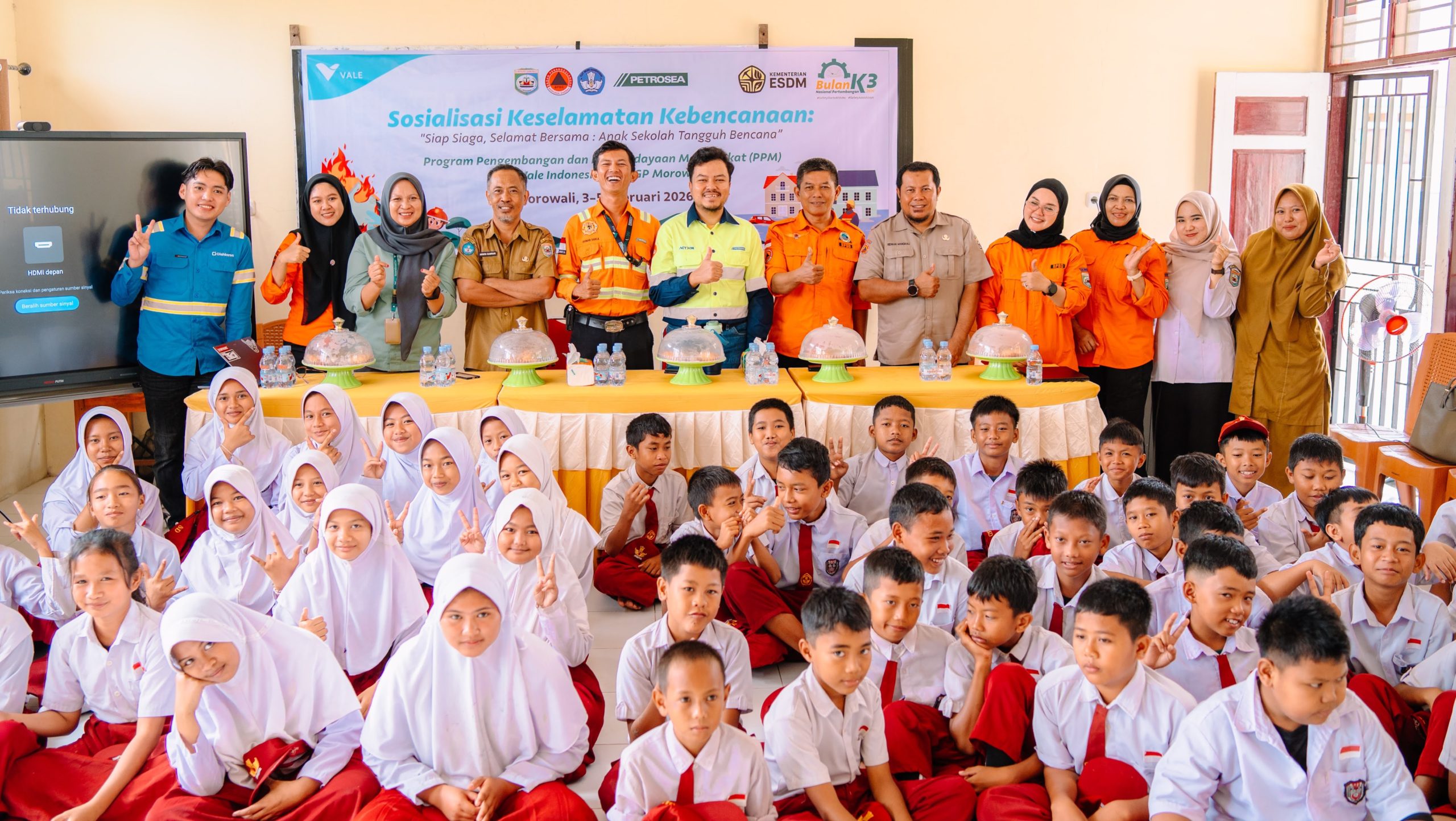 PT Vale Bersama BPBD Perkuat Edukasi Tanggap Bencana bagi Siswa SD di Morowali