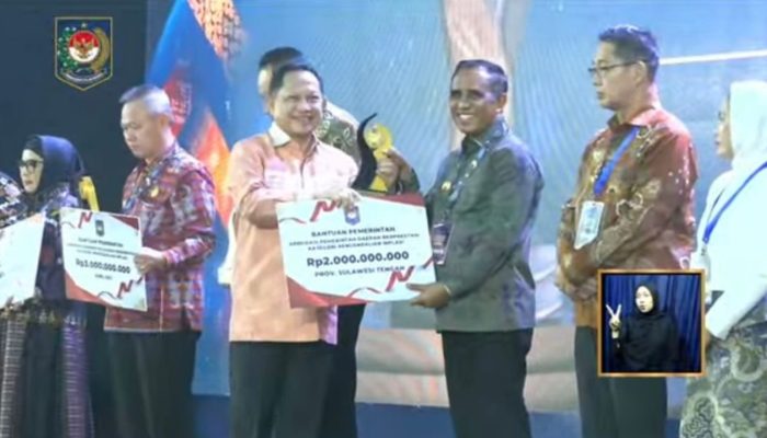 Apresiasi Pemerintah Daerah Berprestasi 2026, Pemprov Sulteng Raih Terbaik II Kategori Pengendalian Inflasi