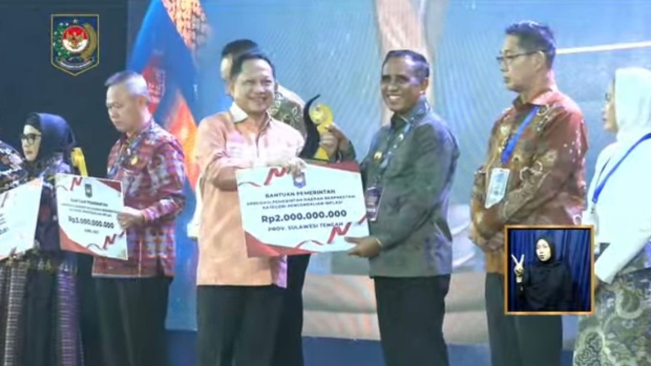 Apresiasi Pemerintah Daerah Berprestasi 2026, Pemprov Sulteng Raih Terbaik II Kategori Pengendalian Inflasi