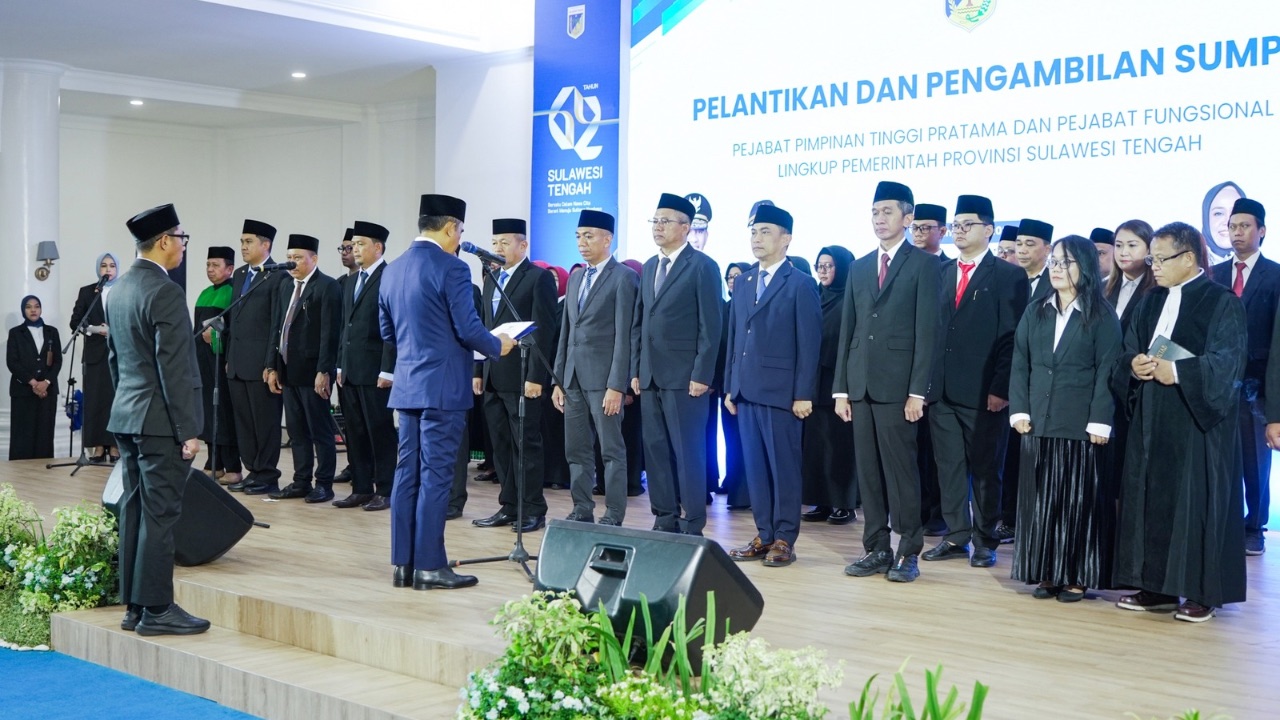 Anwar Hafid Bongkar Formasi Baru Pemprov Sulteng, 40 Pejabat Eselon II dan Fungsional Dilantik