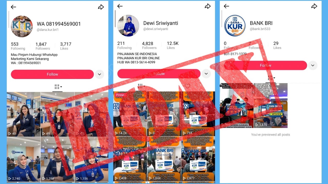 Marak Modus KUR Palsu, BRI Ingatkan Pengajuan Tidak Ditawarkan Secara Online