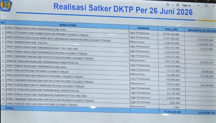 Wagub Sulteng Tegur Kepala OPD, Realisasi Dana Dekonsentrasi Baru 25 Persen
