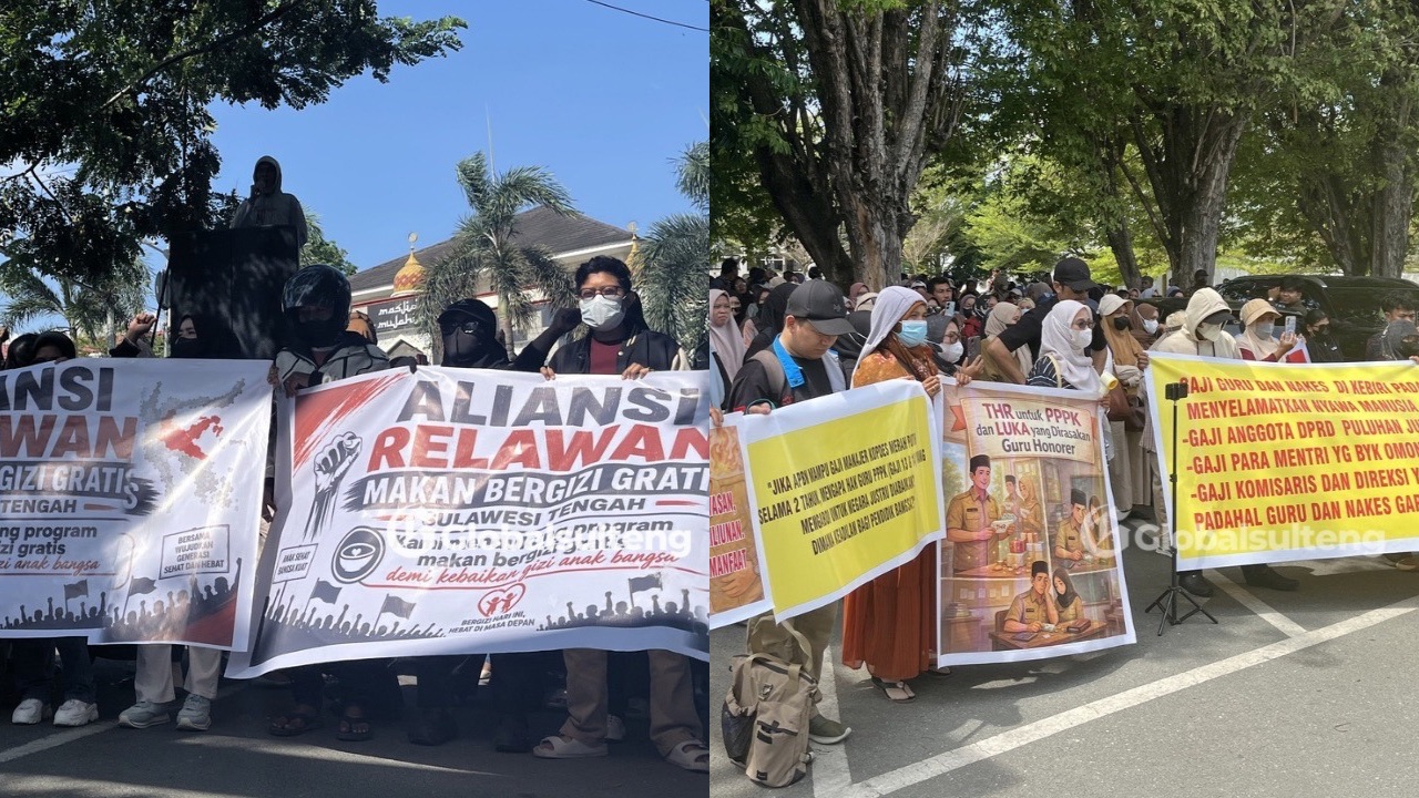 Kala Penolak dan Pendukung MBG Demo di DPRD Sulteng
