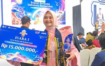 Perwakilan Bank Indonesia Sulteng Raih Juara 1 Nasional Duta Muda CBP Rupiah 2026