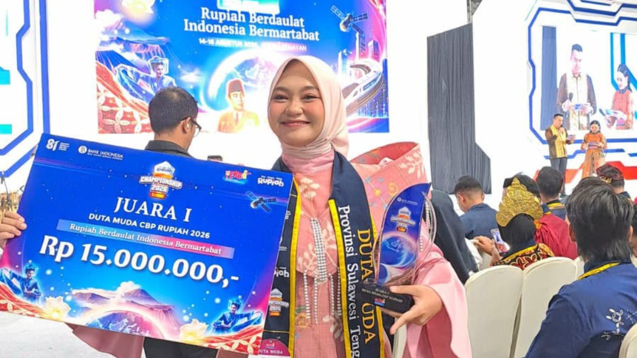 Perwakilan Bank Indonesia Sulteng Raih Juara 1 Nasional Duta Muda CBP Rupiah 2026