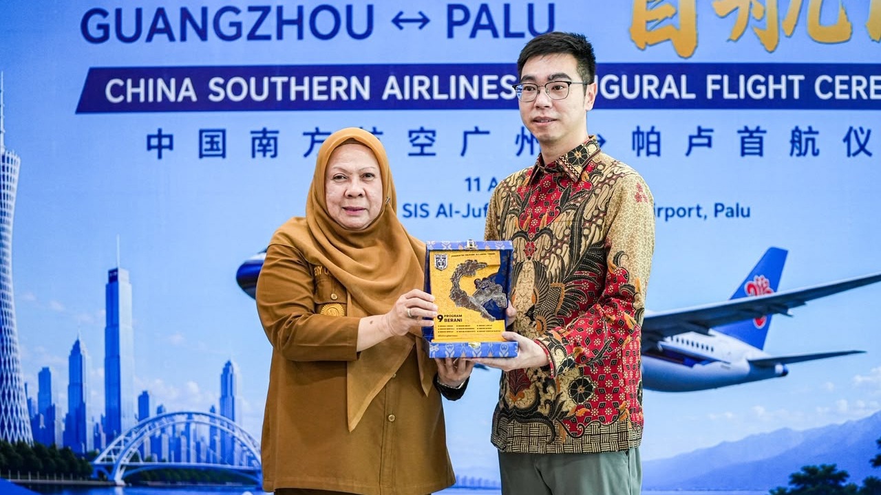 176 Penumpang Isi Penerbangan Perdana Guangzhou-Palu, Pemprov Sulteng Minta Genjot Promosi