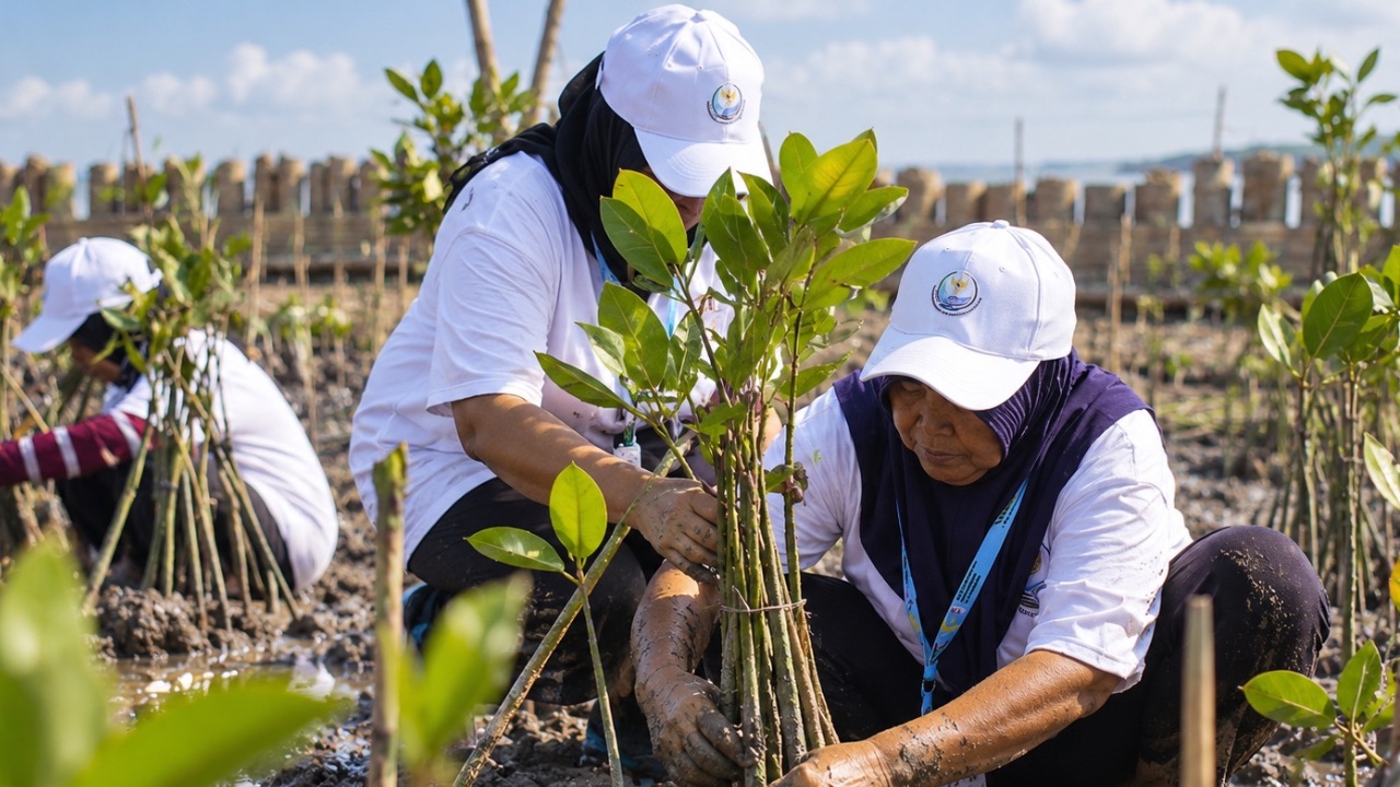 BRI Tanam 30 Ribu Mangrove di Demak, Sampah Plastik Diolah Jadi Pemecah Ombak