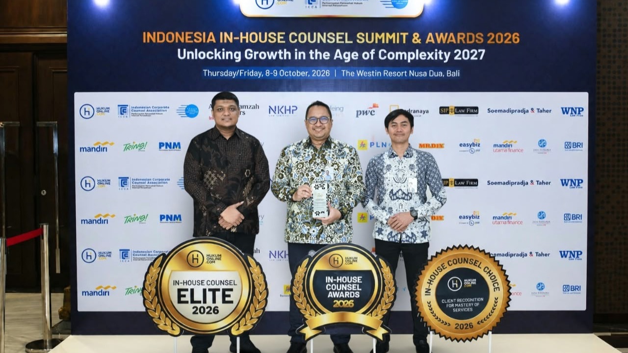 Direktur Kepatuhan dan Manajemen Risiko Jasa Raharja Raih Rekognisi In-House Counsel Elite 2026
